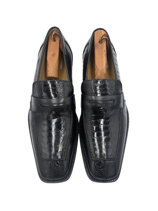 New David Eden Mens 11.5 Genuine Exotic Ostrich Leg Penny Loafers Dress Shoes main image 10
